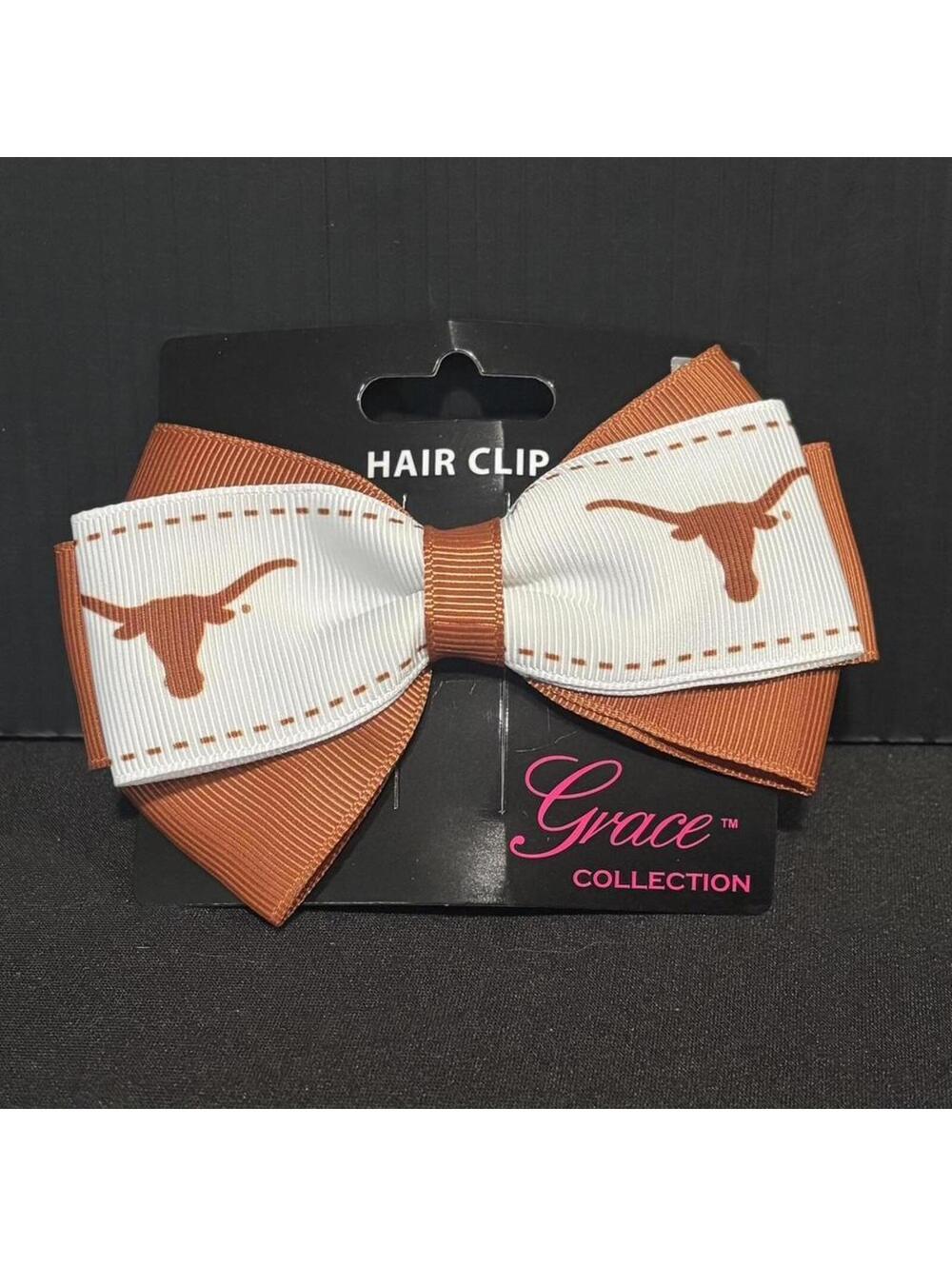 Texas Longhorns Bow Hair Clip NCAA Game Day Accessory